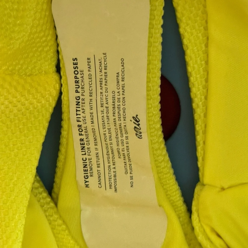 AA-622 Aerie NWT High Cut Cheeky Yellow Lined Summer Swim Bikini Bottoms Size XL